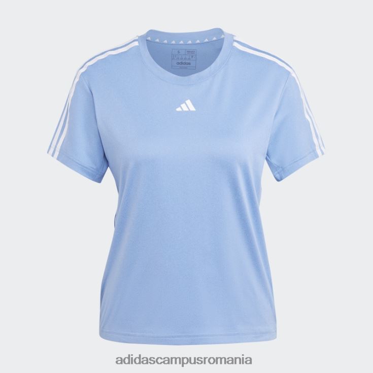 adidas campus romania tricou albastru aeroready train essentials cu 3 dungi femei albastru alb J266N29665
