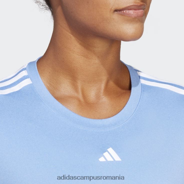 adidas campus romania tricou albastru aeroready train essentials cu 3 dungi femei albastru alb J266N29665
