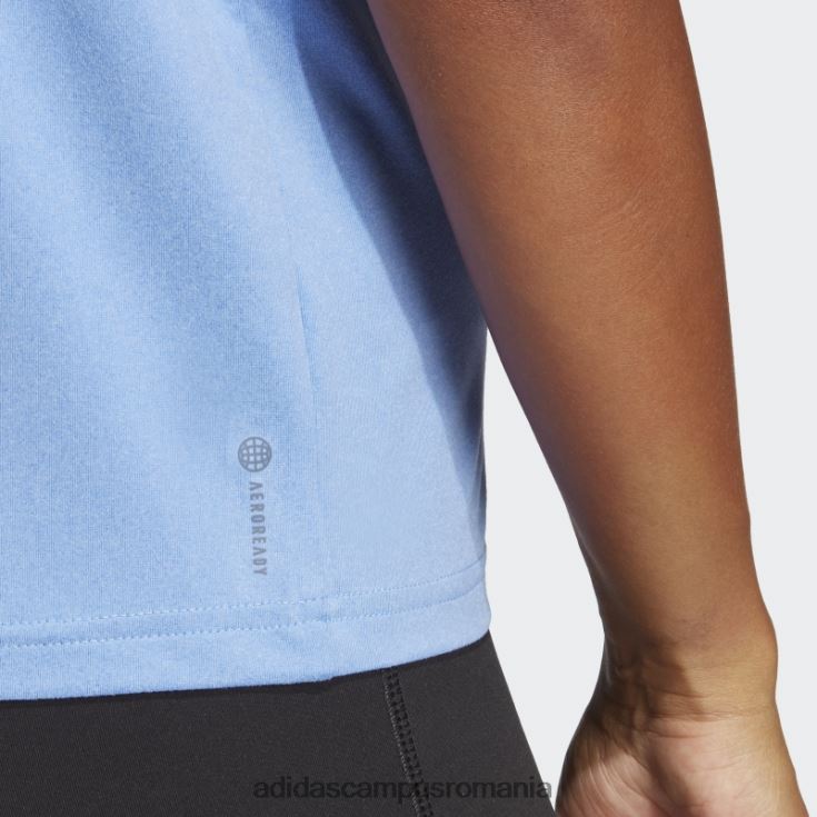 adidas campus romania tricou albastru aeroready train essentials cu 3 dungi femei albastru alb J266N29665