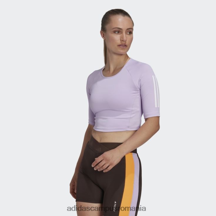 adidas campus romania tricou crop de antrenament violet strălucire hyperglam femei strălucire violetă J266N23034