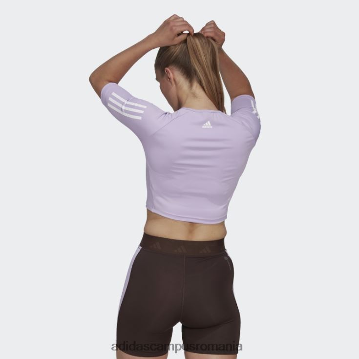 adidas campus romania tricou crop de antrenament violet strălucire hyperglam femei strălucire violetă J266N23034