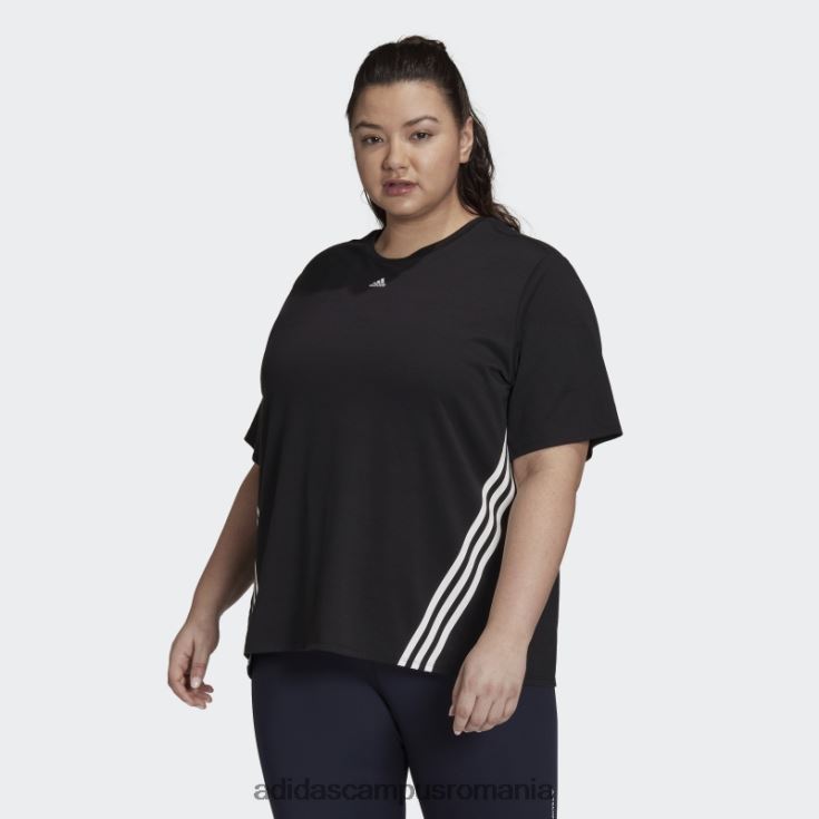 adidas campus romania tricou cu 3 dungi (plus mărime) negru adidas femei alb negru J266N217352