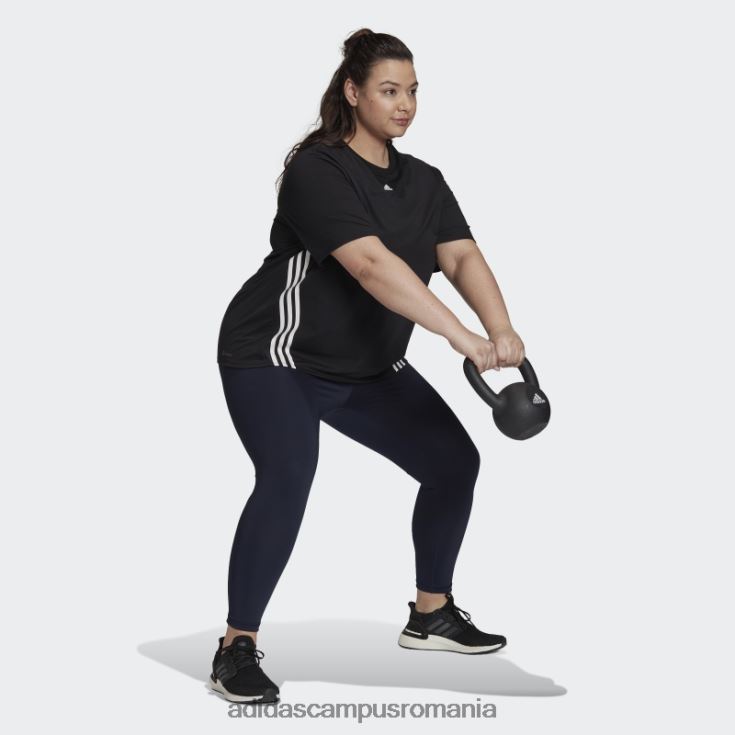 adidas campus romania tricou cu 3 dungi (plus mărime) negru adidas femei alb negru J266N217352