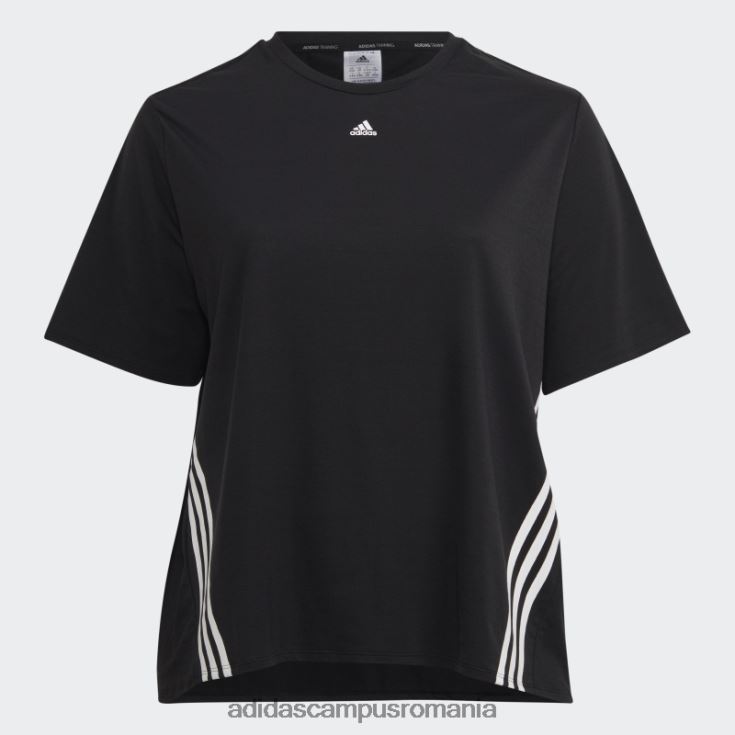adidas campus romania tricou cu 3 dungi (plus mărime) negru adidas femei alb negru J266N217352