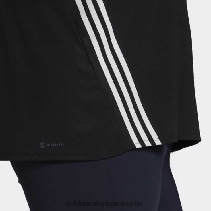 adidas campus romania tricou cu 3 dungi (plus mărime) negru adidas femei alb negru J266N217352