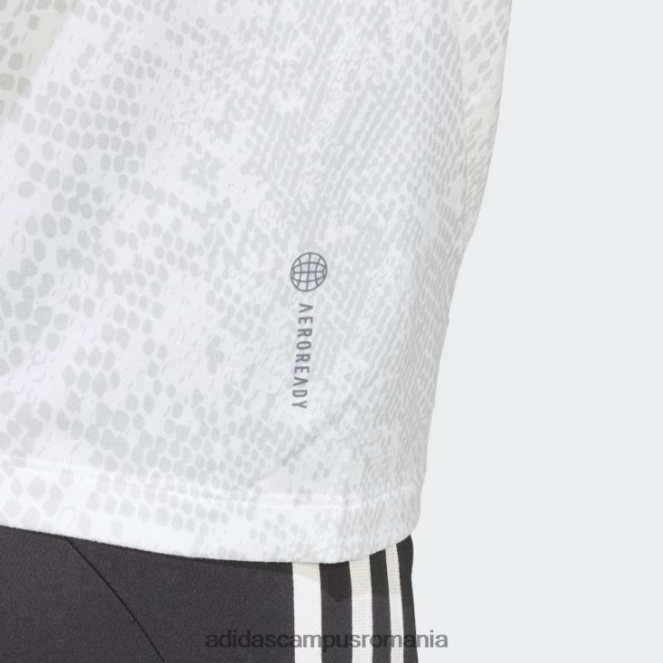 adidas campus romania tricou cu imprimeu peste tot cu icoane de tren alb femei alb/gri J266N216600