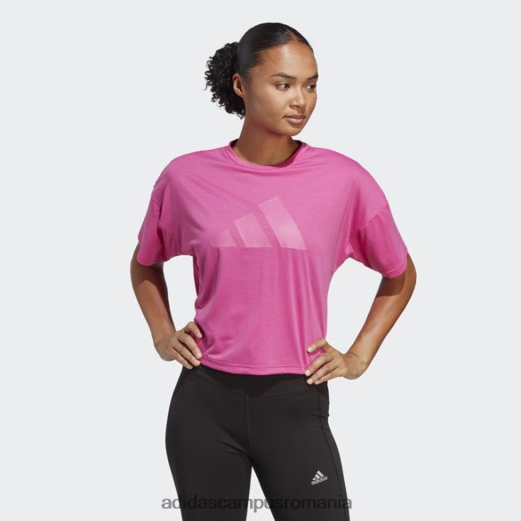 adidas campus romania tricou cu logo-ul cu 3 bare cu icoane tren fucsia femei fucsie J266N29904