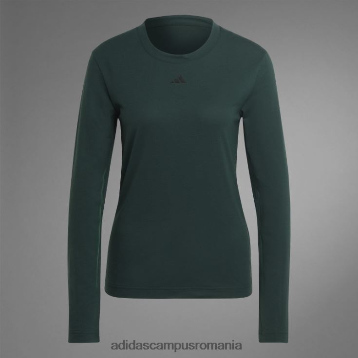 adidas campus romania tricou cu mânecă lungă de yoga echilibru autentic mod verde femei verde J266N210388