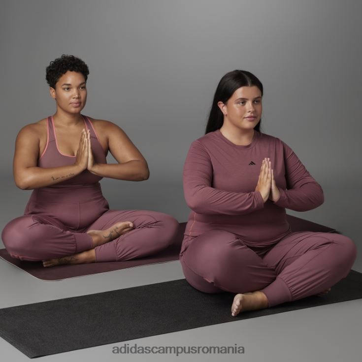 adidas campus romania tricou cu mânecă lungă de yoga echilibru autentic (plus mărime) visiniu femei Burgundia J266N210777