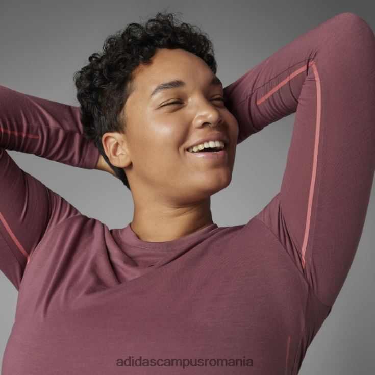 adidas campus romania tricou cu mânecă lungă de yoga echilibru autentic visiniu femei Burgundia J266N210381