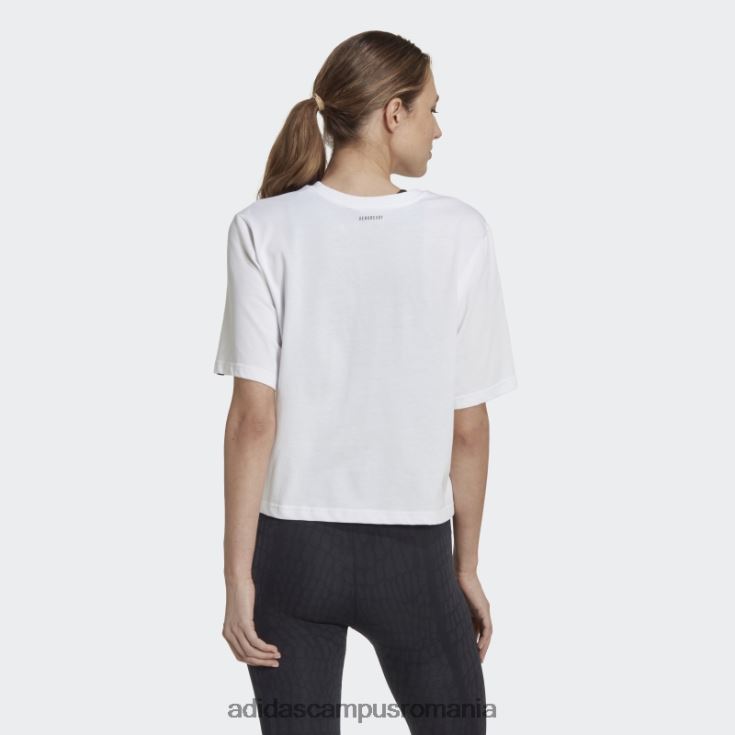 adidas campus romania tricou grafic alb pentru antrenament aeroready femei alb J266N210420
