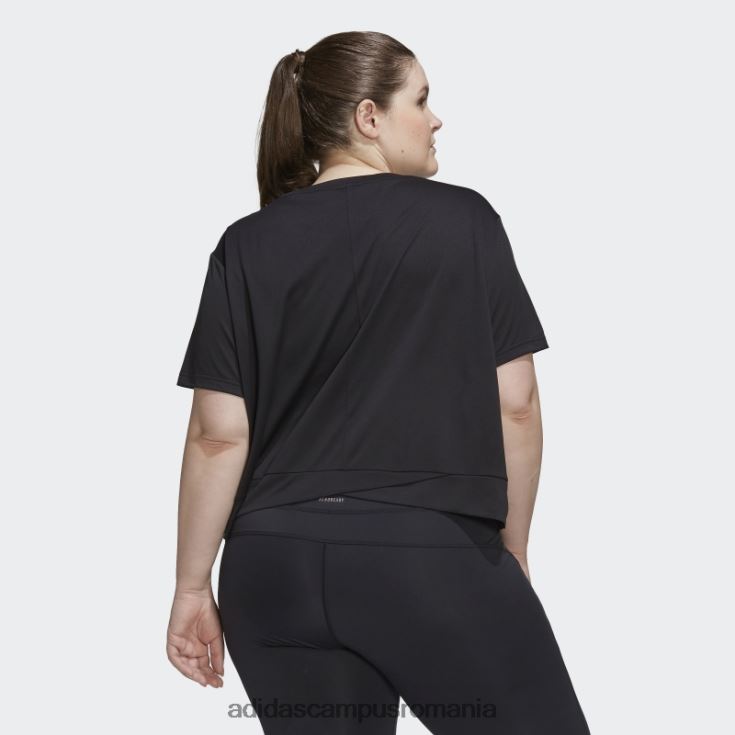 adidas campus romania tricou negru aeroready studio loose crop (mărime plus) femei alb negru J266N210654