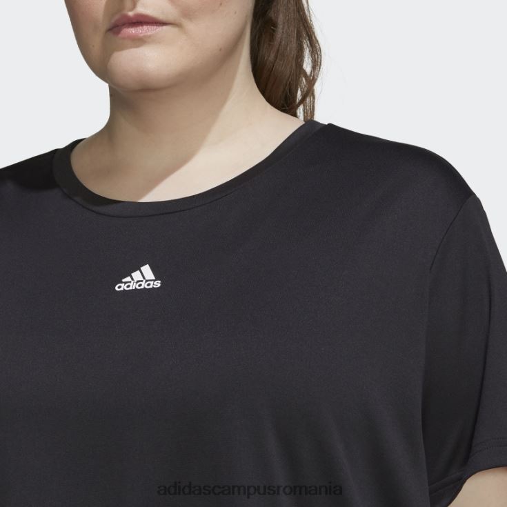 adidas campus romania tricou negru aeroready studio loose crop (mărime plus) femei alb negru J266N22855