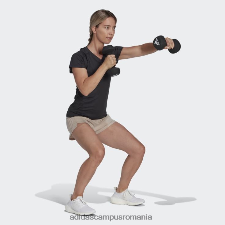 adidas campus romania tricou negru cu decolteu în V, negru, aeroready train essentials, adidas femei negru J266N29069