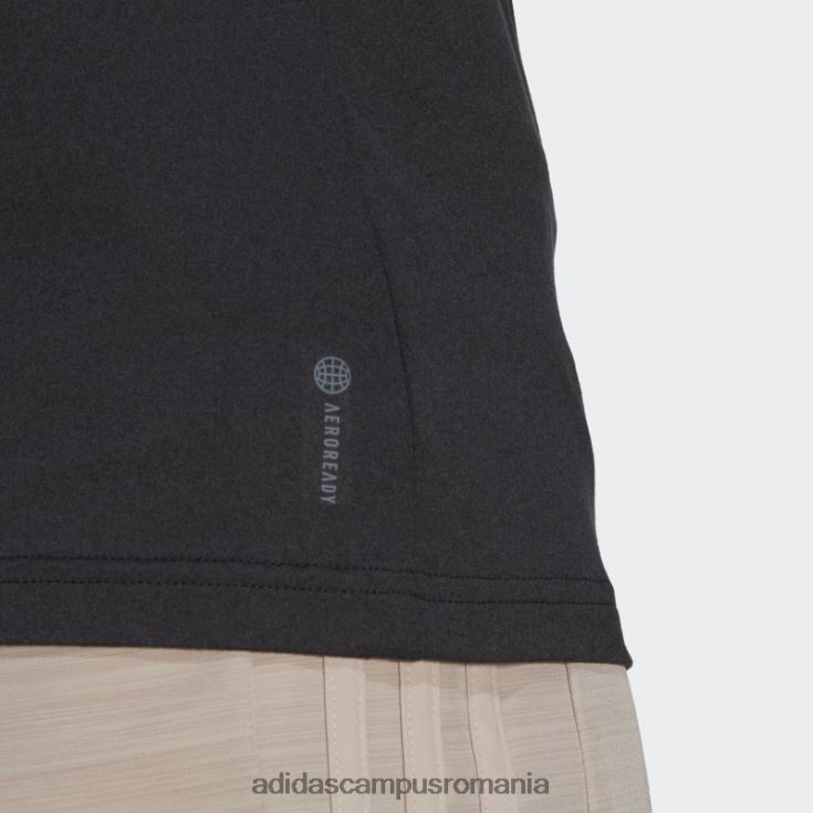 adidas campus romania tricou negru cu decolteu în V, negru, aeroready train essentials, adidas femei negru J266N29069
