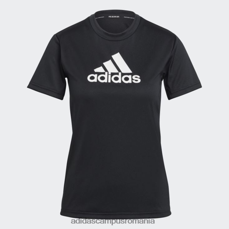 adidas campus romania tricou sport negru cu sigla 2 move, proiectat prin primeblue femei alb negru J266N217530