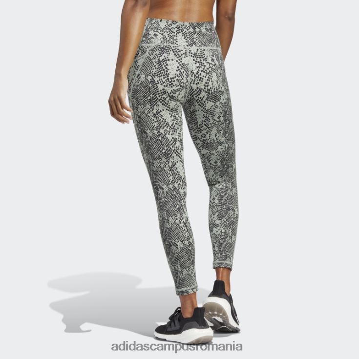 adidas campus romania verde argintiu optime stash buzunar antrenament animal print 7/8 jambiere femei verde argintiu/negru J266N216714