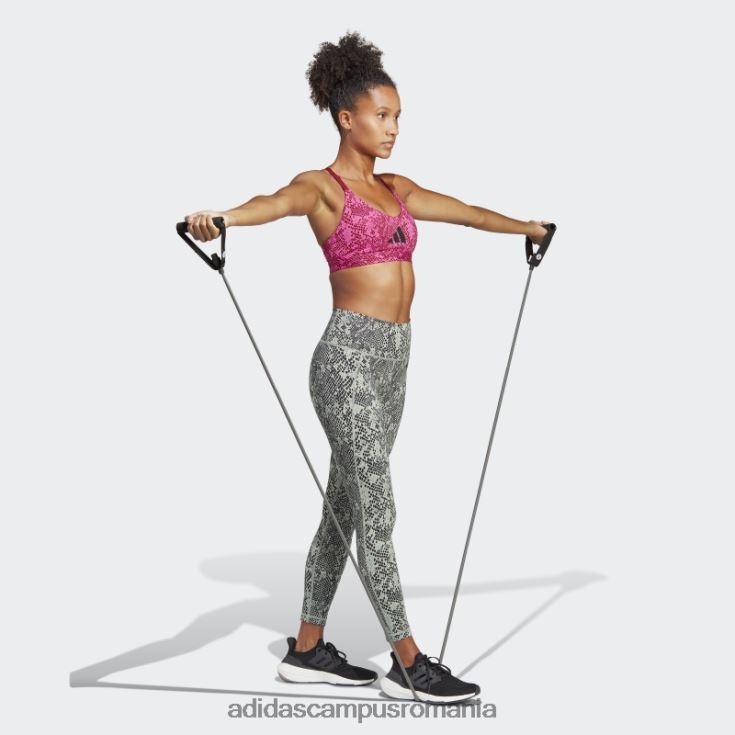 adidas campus romania verde argintiu optime stash buzunar antrenament animal print 7/8 jambiere femei verde argintiu/negru J266N29449