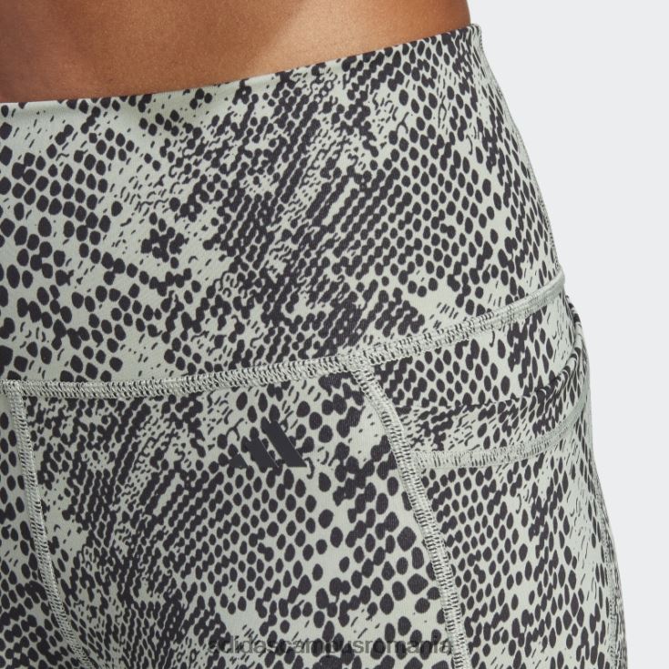 adidas campus romania verde argintiu optime stash buzunar antrenament animal print 7/8 jambiere femei verde argintiu/negru J266N29449