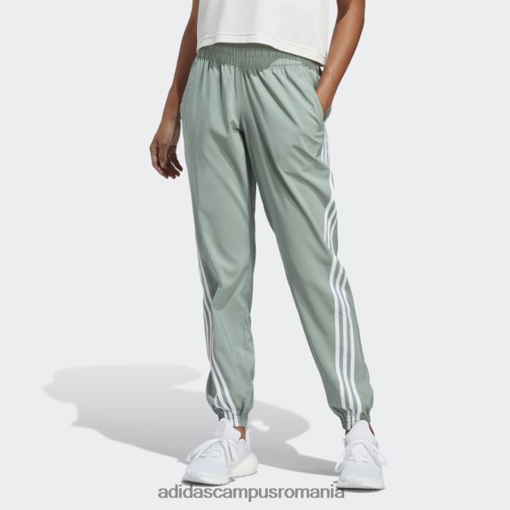 adidas campus romania verde argintiu trainicons pantaloni țesuți cu 3 dungi femei verde argintiu/alb J266N29688