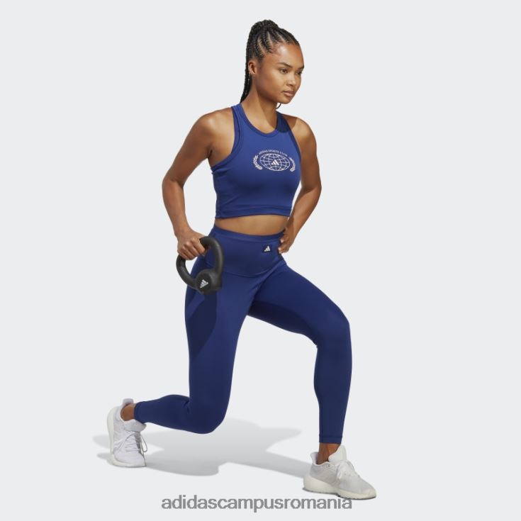 adidas campus romania victorie albastru sport club crop grafic maiou moda femei albastru victorie J266N22343
