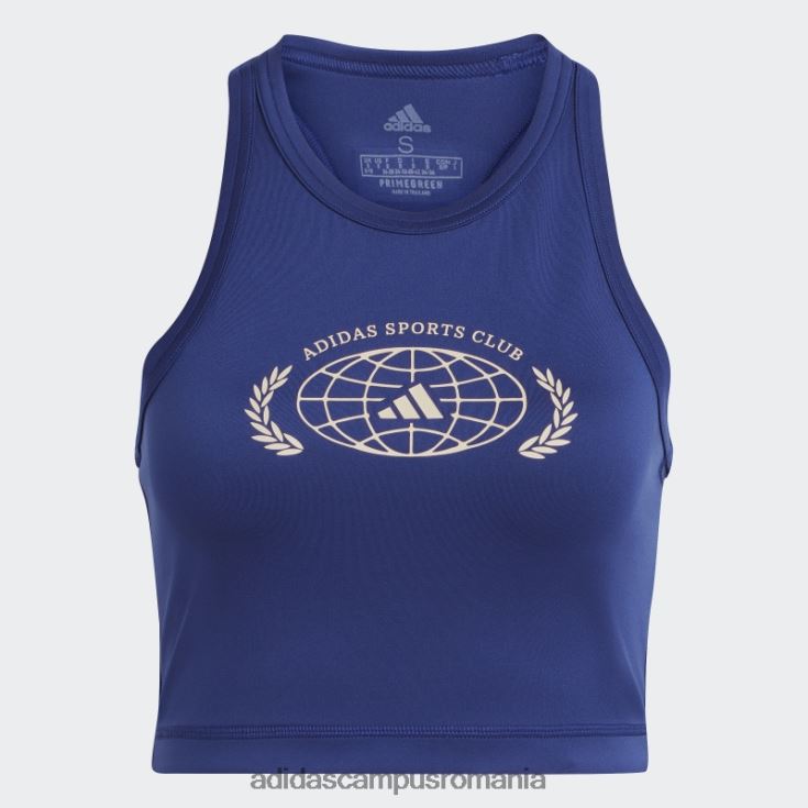 adidas campus romania victorie albastru sport club crop grafic maiou moda femei albastru victorie J266N22343