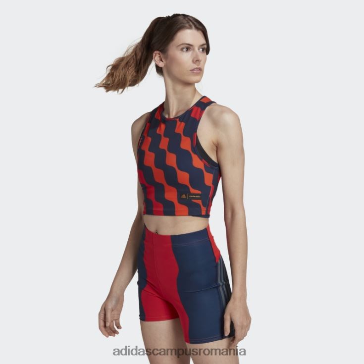 adidas campus romania x marimekko tren pictograme imprimeu maiou portocaliu fierbinte femei portocale J266N210716