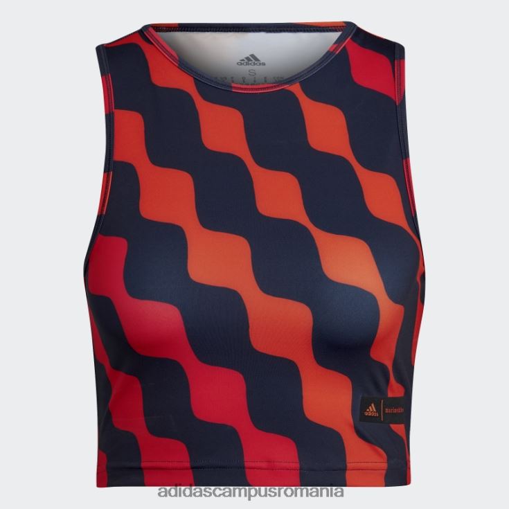 adidas campus romania x marimekko tren pictograme imprimeu maiou portocaliu fierbinte femei portocale J266N210716