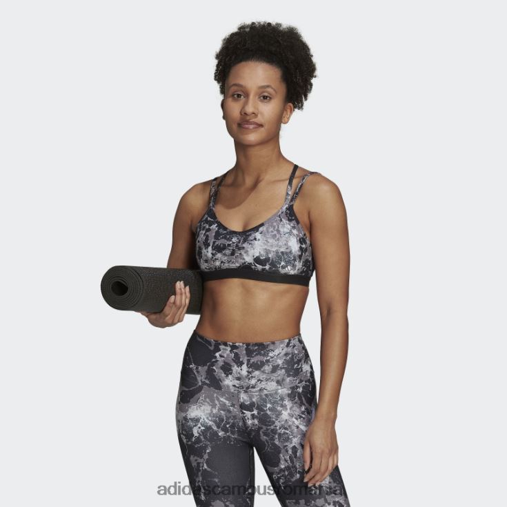 adidas campus romania yoga essentials studio cu susținere la lumină sutien cu imprimeu integral negru adidas femei negru J266N22832