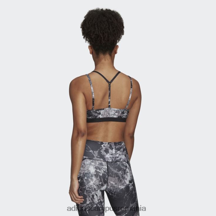 adidas campus romania yoga essentials studio cu susținere la lumină sutien cu imprimeu integral negru adidas femei negru J266N22832