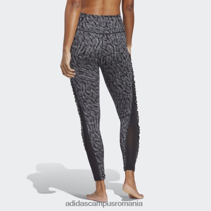 adidas campus romania yoga studio clash print 7/8 jambiere negre femei gri inchis J266N29349