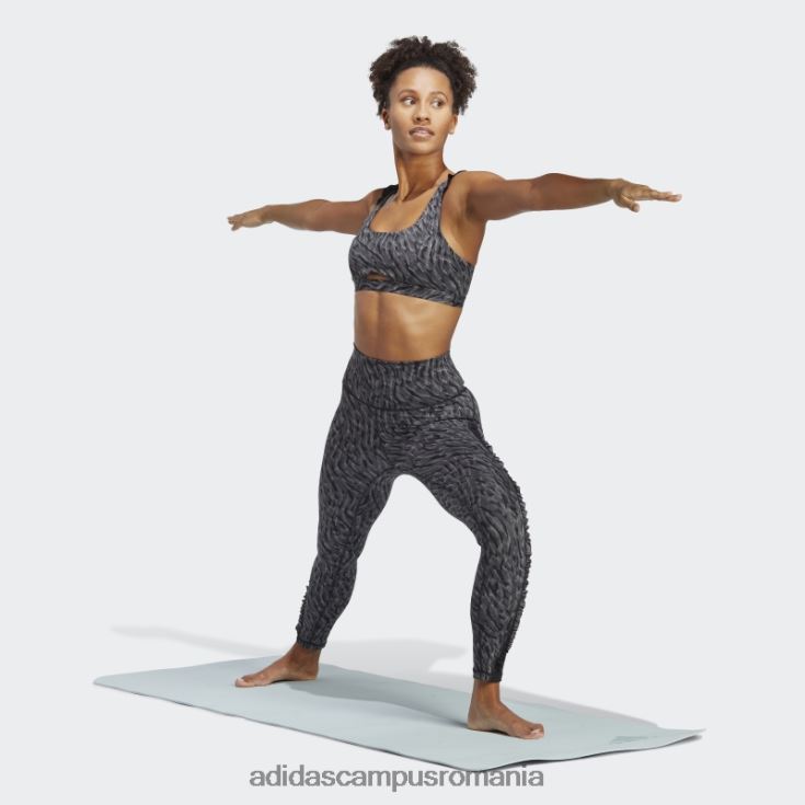 adidas campus romania yoga studio clash print 7/8 jambiere negre femei gri inchis J266N29349