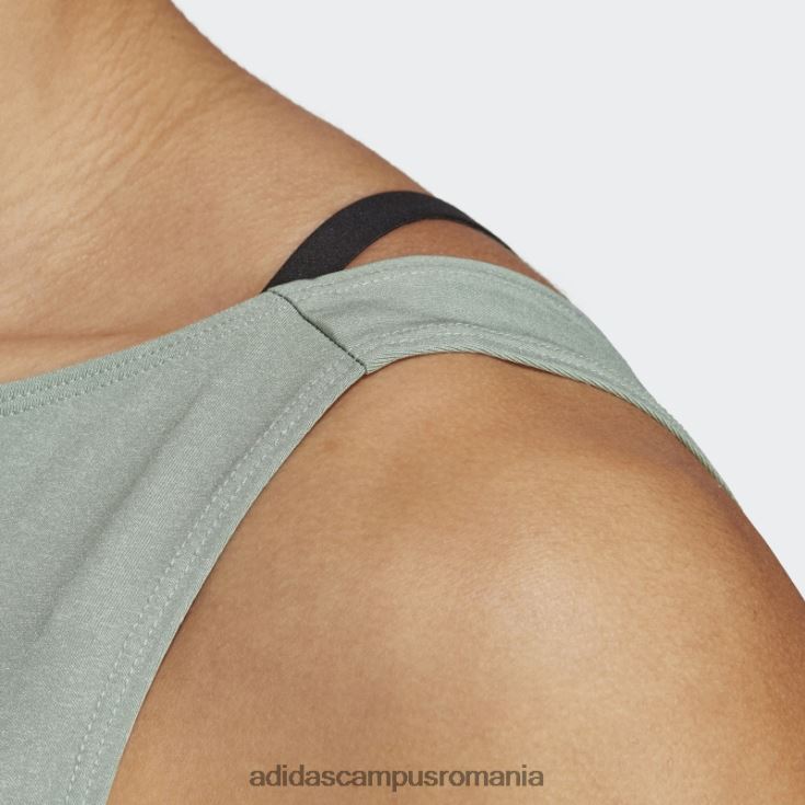 adidas campus romania yoga studio crop tank top verde argintiu femei verde argintiu J266N29338