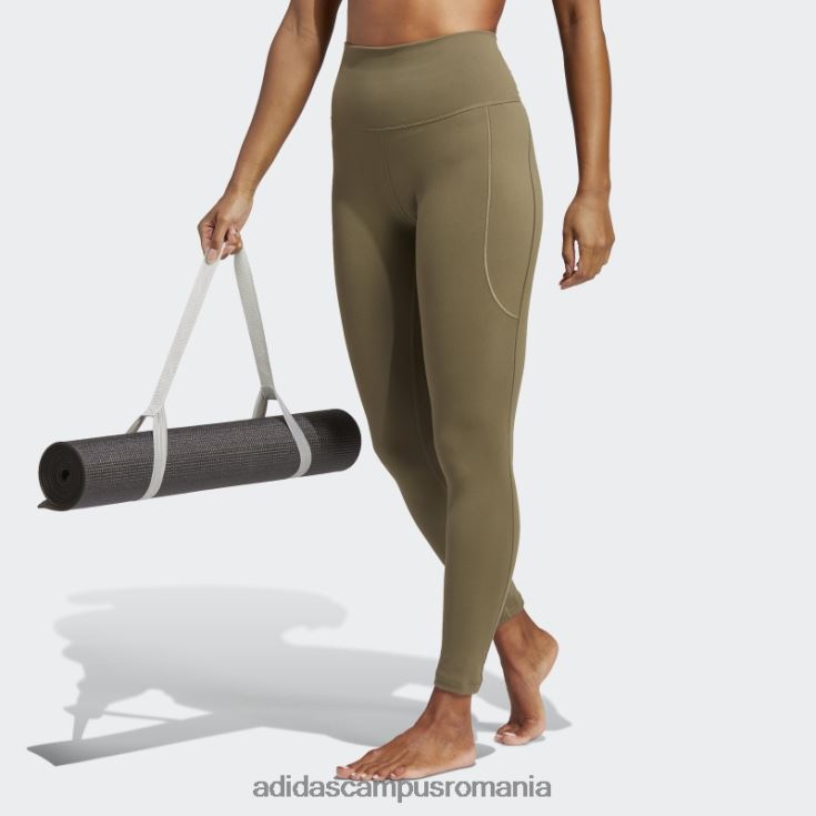 adidas campus romania yoga studio jambiere 7/8 olive femei măsline J266N29184