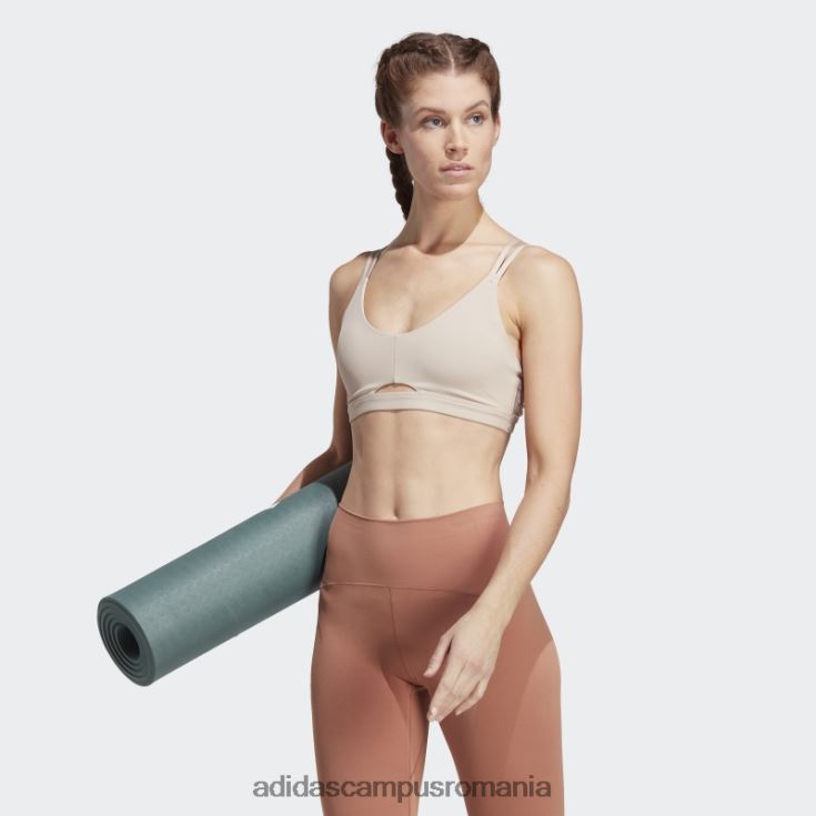 adidas campus romania yoga studio luxe sutien cu susținere la lumină taupe femei taupe J266N29355