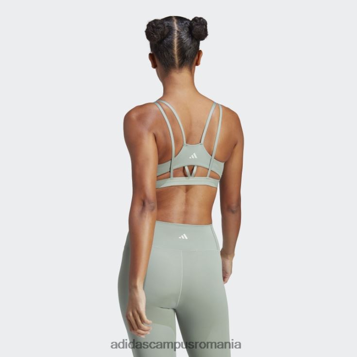 adidas campus romania yoga studio luxe sutien de susținere a luminii verde argintiu femei verde argintiu J266N216897