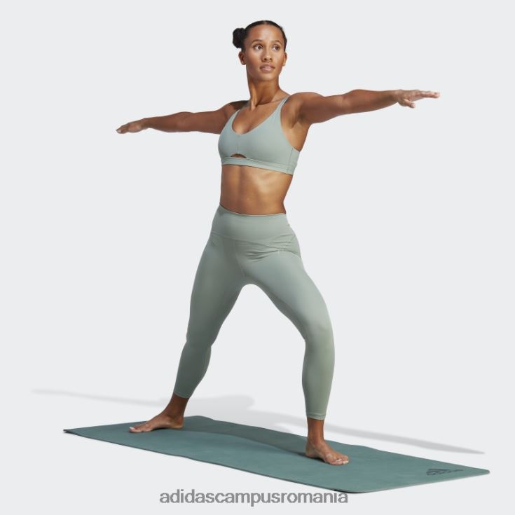adidas campus romania yoga studio luxe sutien de susținere a luminii verde argintiu femei verde argintiu J266N216897