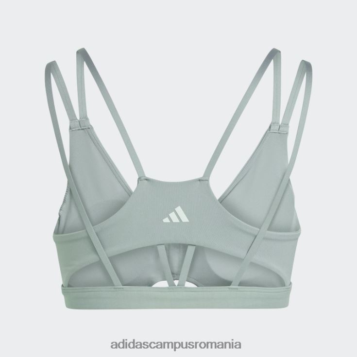adidas campus romania yoga studio luxe sutien de susținere a luminii verde argintiu femei verde argintiu J266N216897