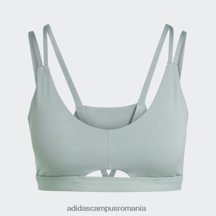adidas campus romania yoga studio luxe sutien de susținere a luminii verde argintiu femei verde argintiu J266N22276