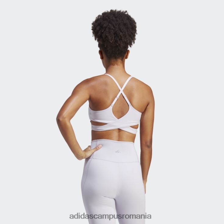 adidas campus romania yoga studio sutien cu paragate cu susținere în lumină argintiu adidas femei zori argintii/violet argintiu J266N29300