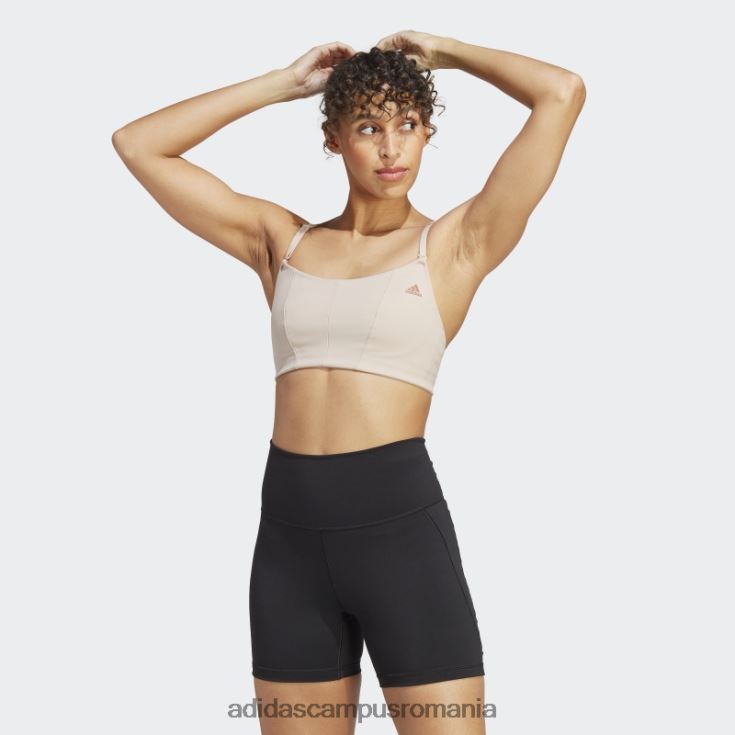 adidas campus romania yoga studio sutien cu susținere luminoasă taupe femei taupe/argilă J266N29721