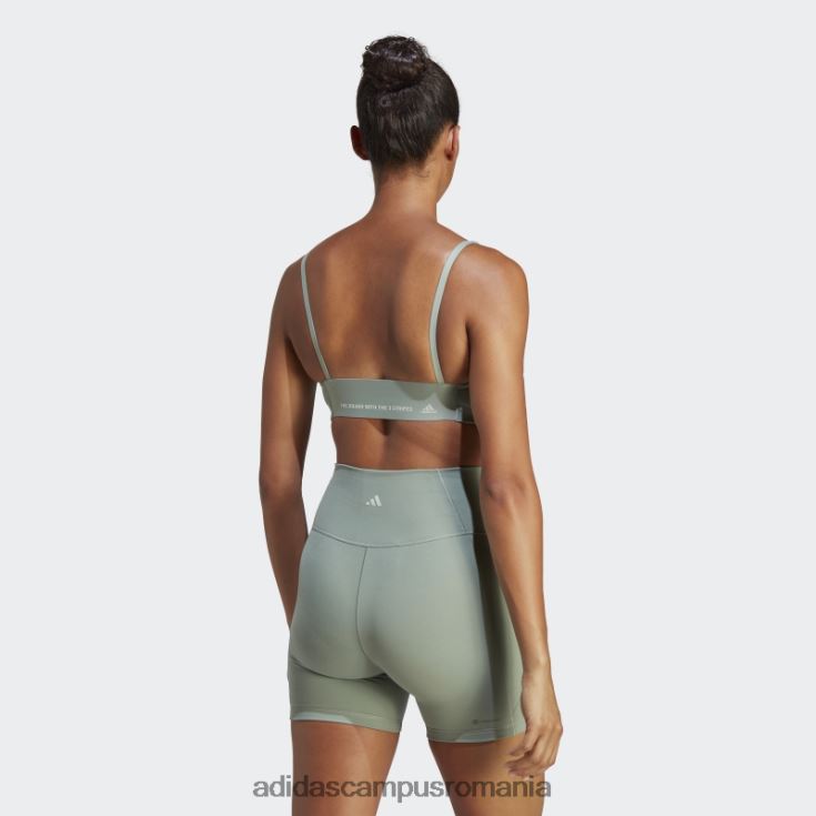 adidas campus romania yoga studio sutien de susținere a luminii verde argintiu femei verde argintiu/verde J266N29800