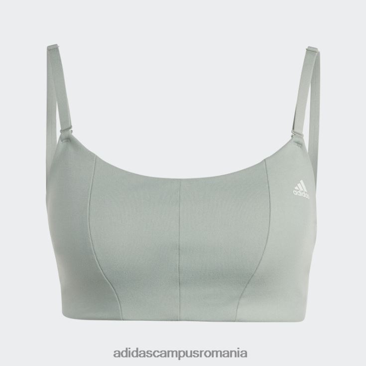 adidas campus romania yoga studio sutien de susținere a luminii verde argintiu femei verde argintiu/verde J266N29800