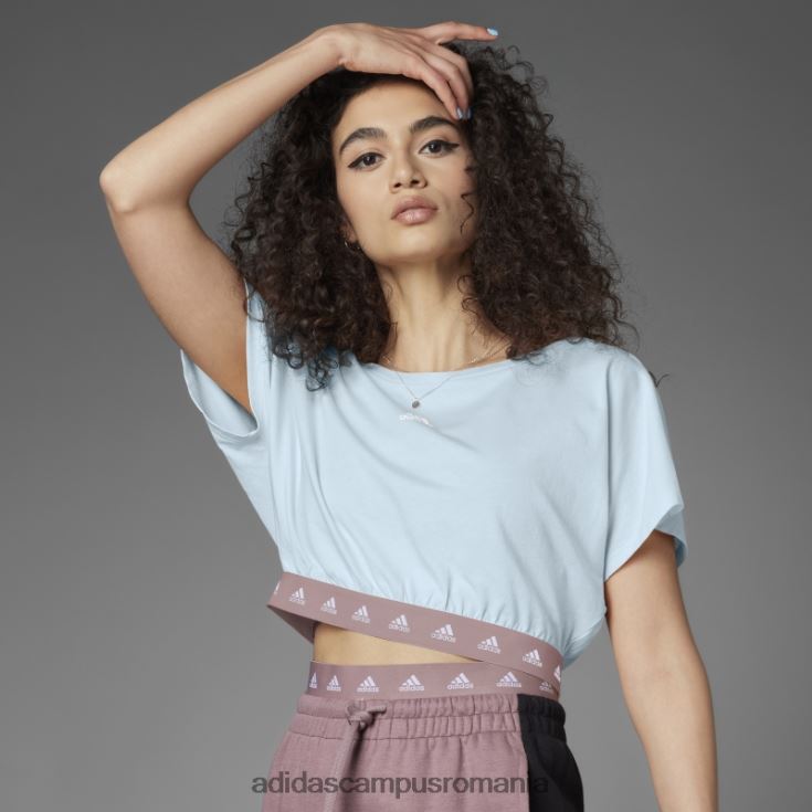 adidas campus romania Tricou de bumbac decupat hyperglam albastru adidas femei albastru/violet/alb J266N23006