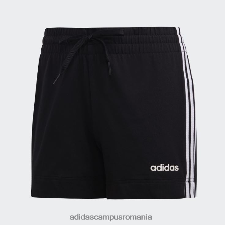 adidas campus romania esențiale pantaloni scurți 3 dungi negru fashion femei alb negru J266N23121