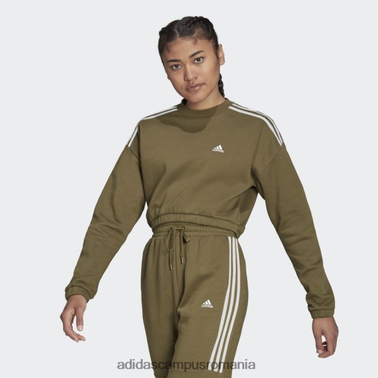 adidas campus romania hanorac hyperglam crop crew olive adidas femei măsline J266N22958