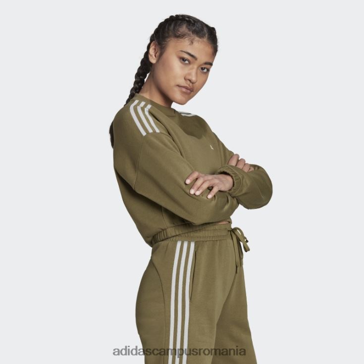 adidas campus romania hanorac hyperglam crop crew olive adidas femei măsline J266N22958