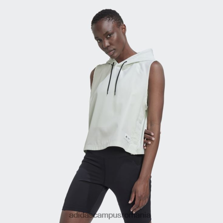 adidas campus romania parley alerga pentru oceane top cu glugă moda verde femei verde J266N22846