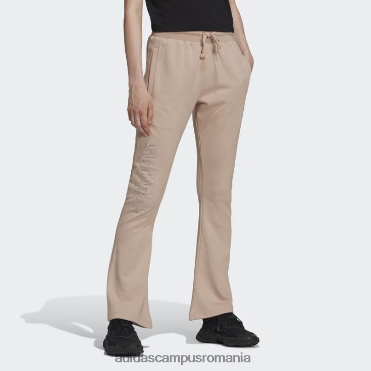 adidas campus romania 2000 pantaloni de sport de lux cu tiv deschis la moda cenușă femei perlă de frasin J266N210611