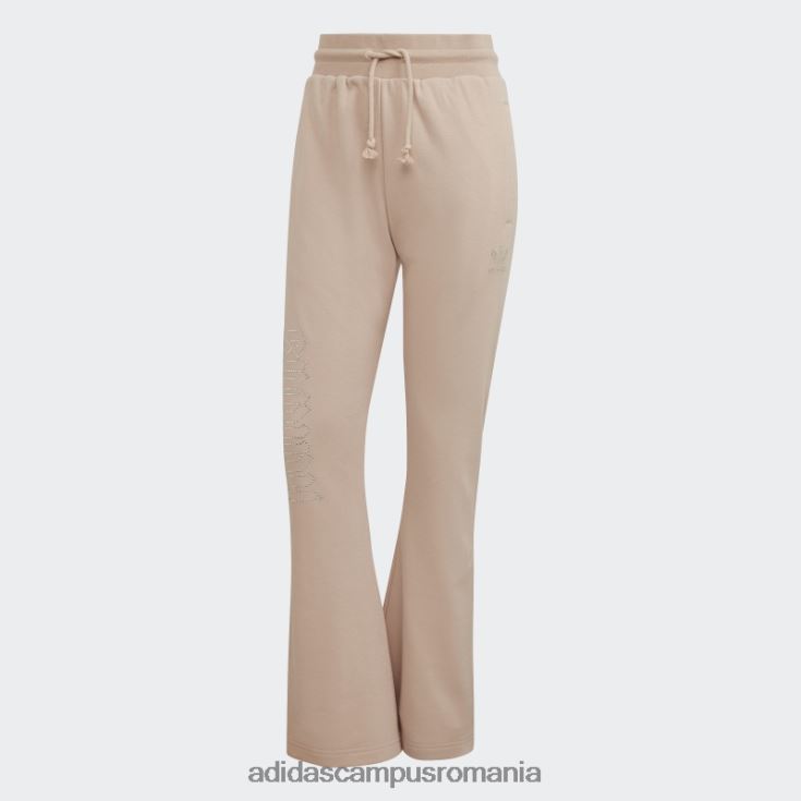 adidas campus romania 2000 pantaloni de sport de lux cu tiv deschis la moda cenușă femei perlă de frasin J266N210611